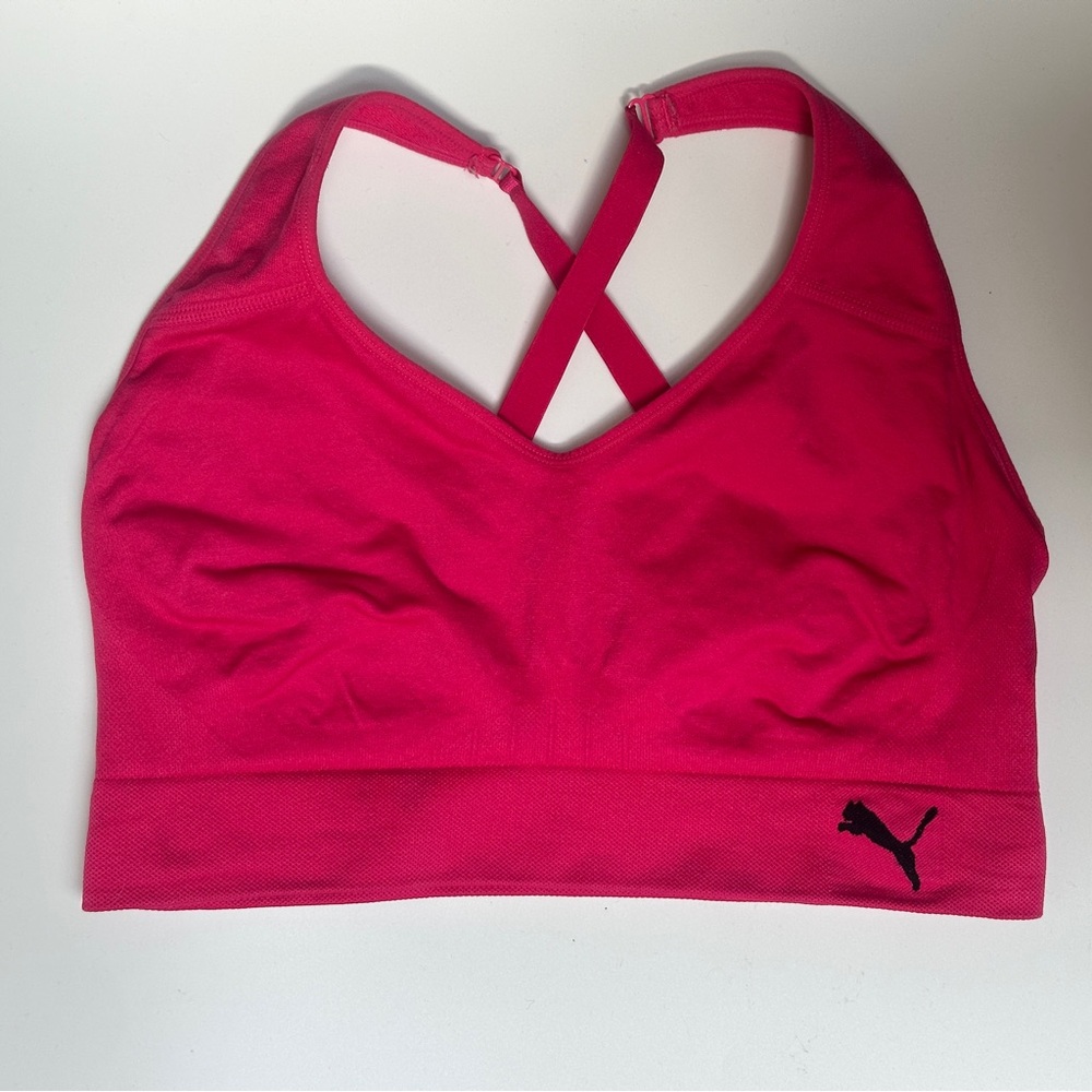 Puma Pink Crossback Sports Bra Size Large
